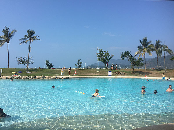 Airlie Beach Lagoon is the ideal swimming and sun bathing focal pont of Airlie and is free of stingers